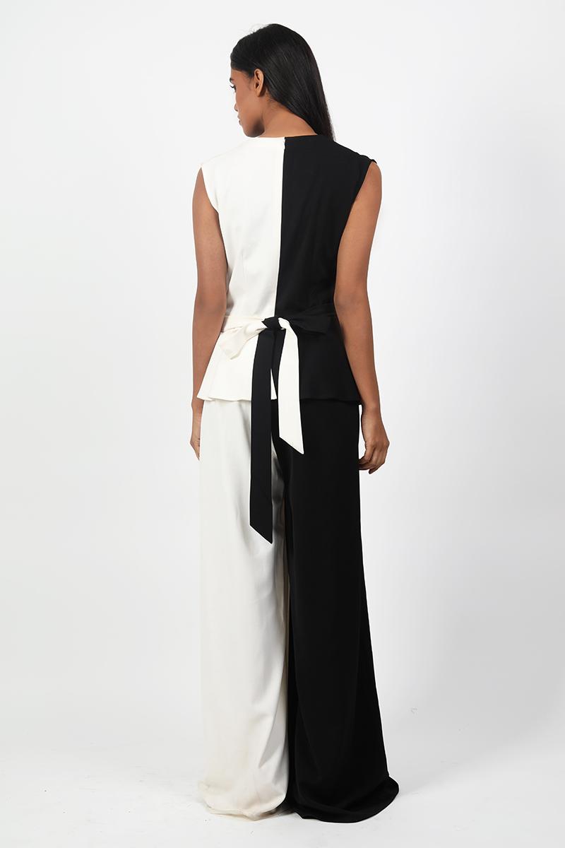 V Neck Pleated Jumpsuit