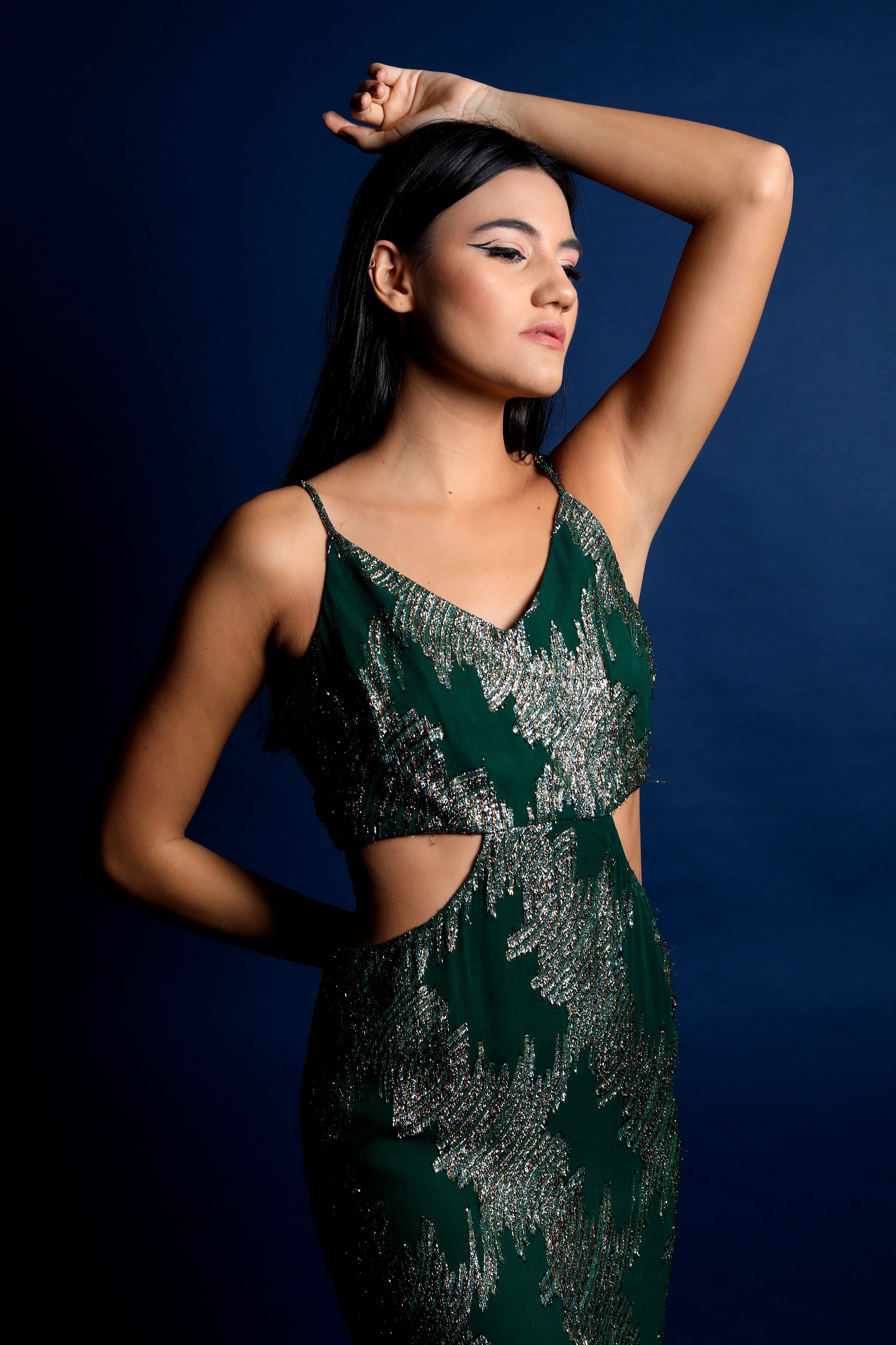 Strappy Cut Out Asymmetric Dress