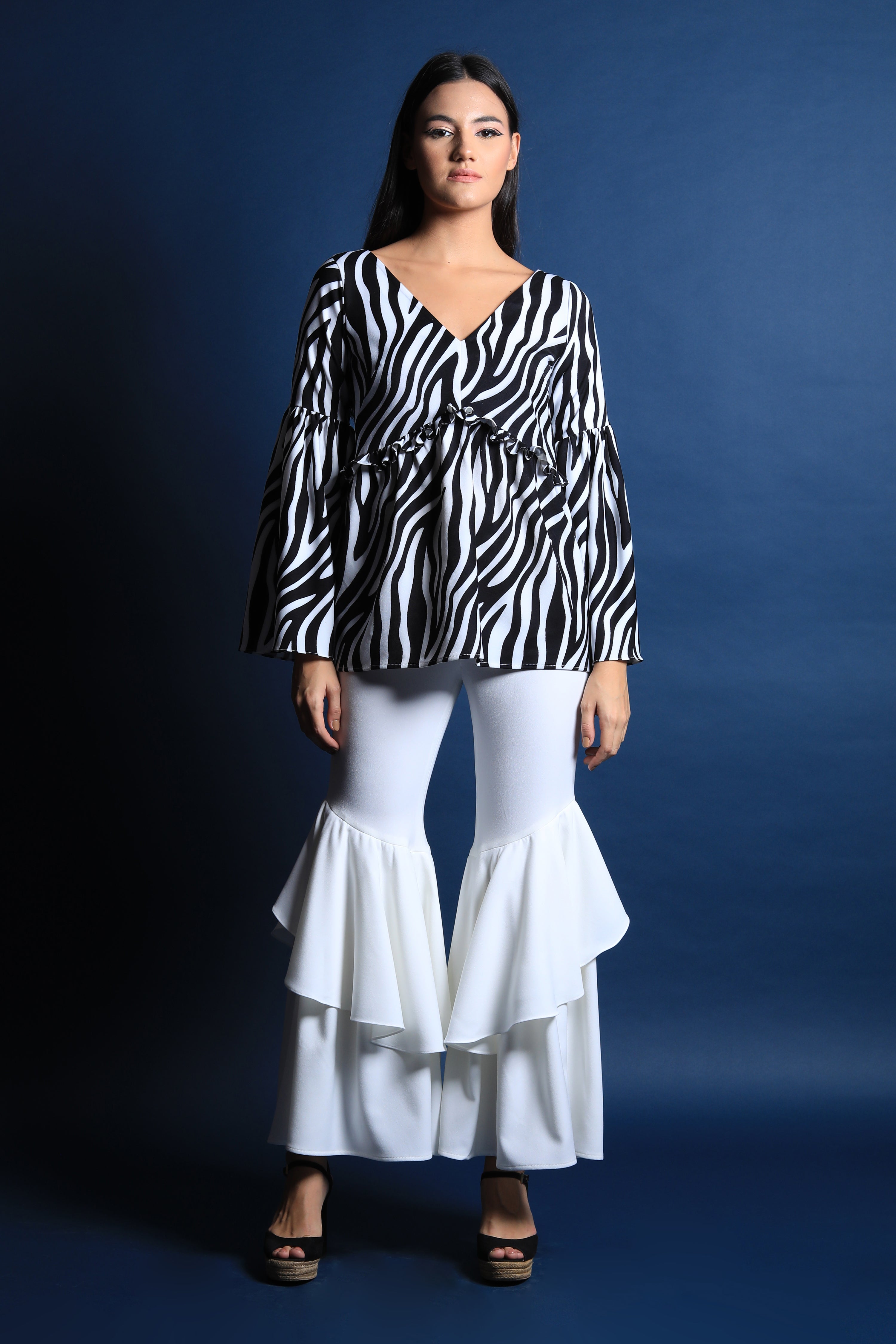 V Neck Fit & Flared Top