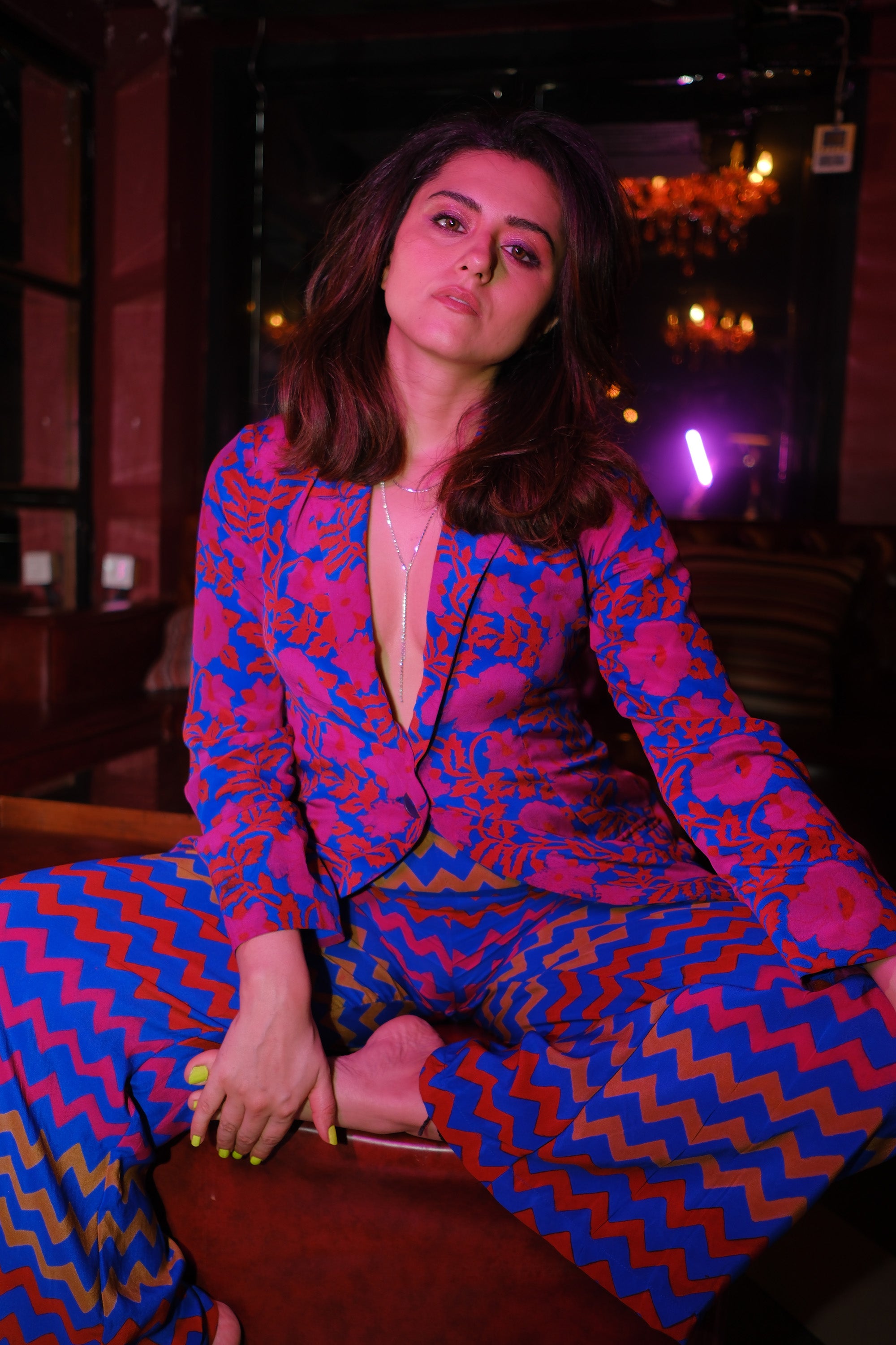 Zig Zag Stripped Wide Legged Pants