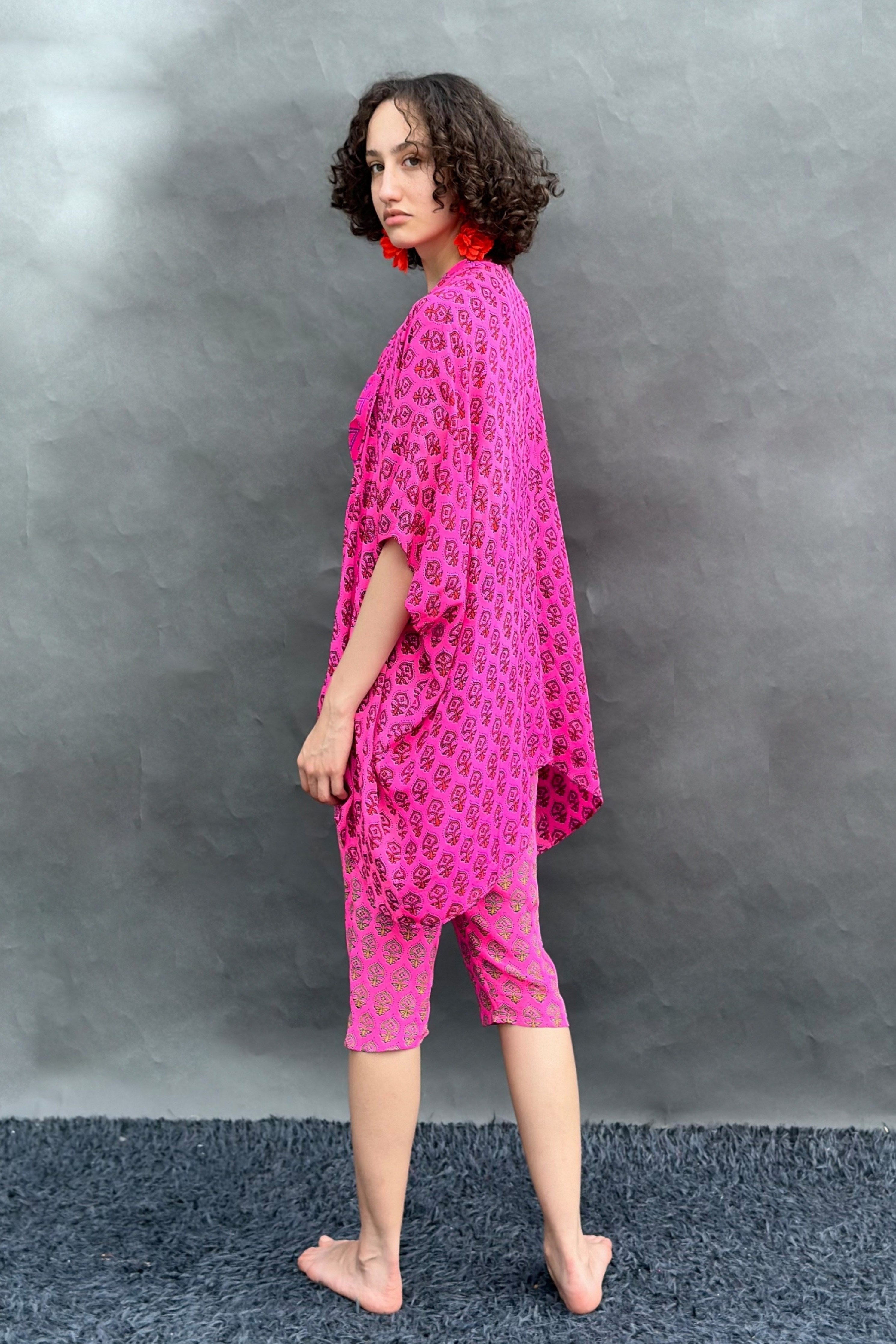 Crop Top Cropped Pants & Cape Set