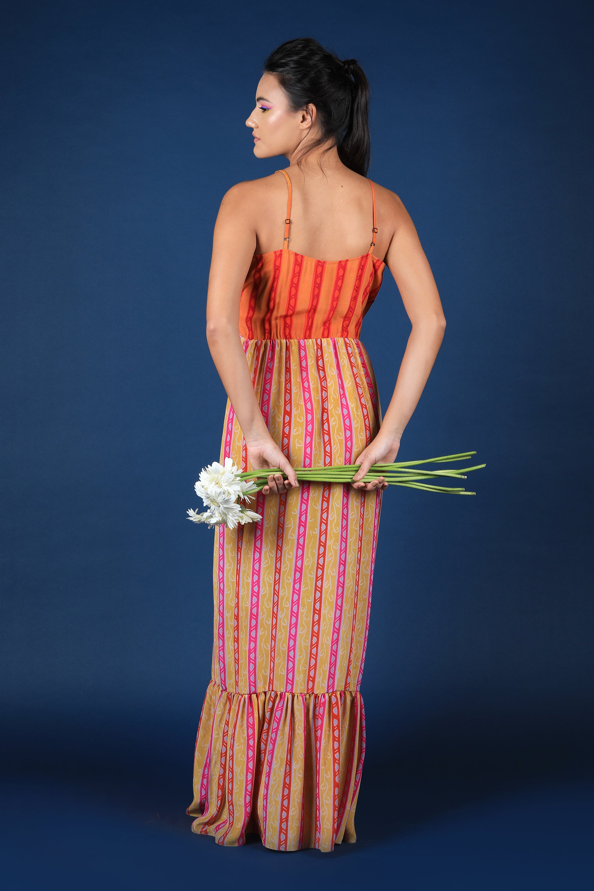 Strappy Maxy Dress With Ruffled Hem