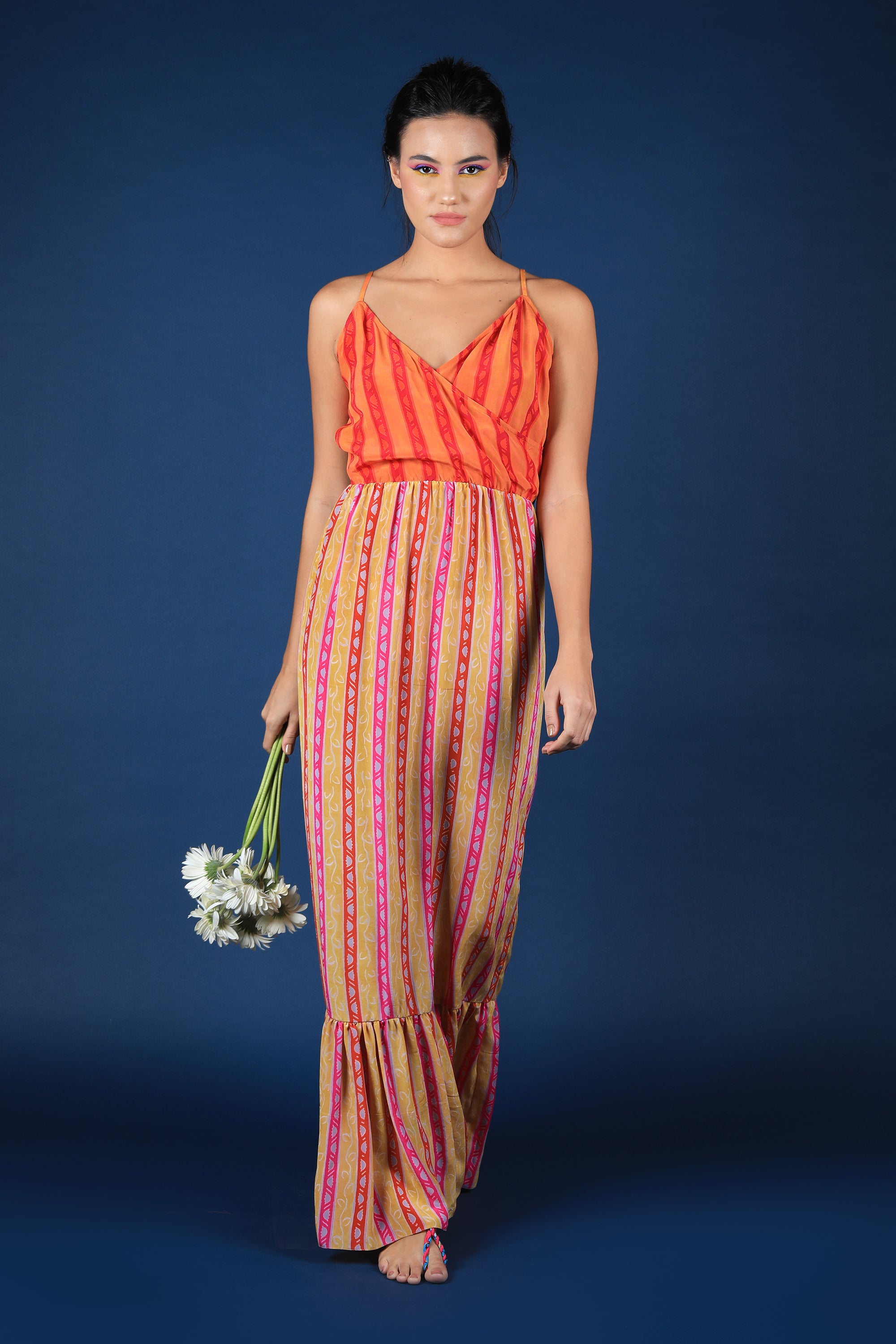 Strappy Maxy Dress With Ruffled Hem