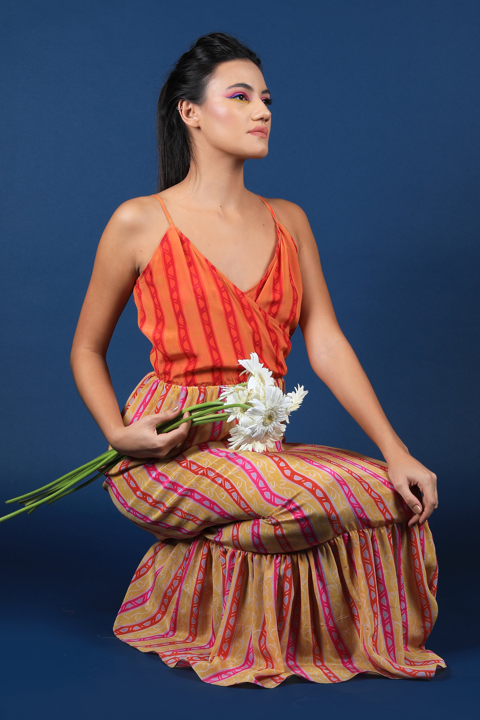 Strappy Maxy Dress With Ruffled Hem