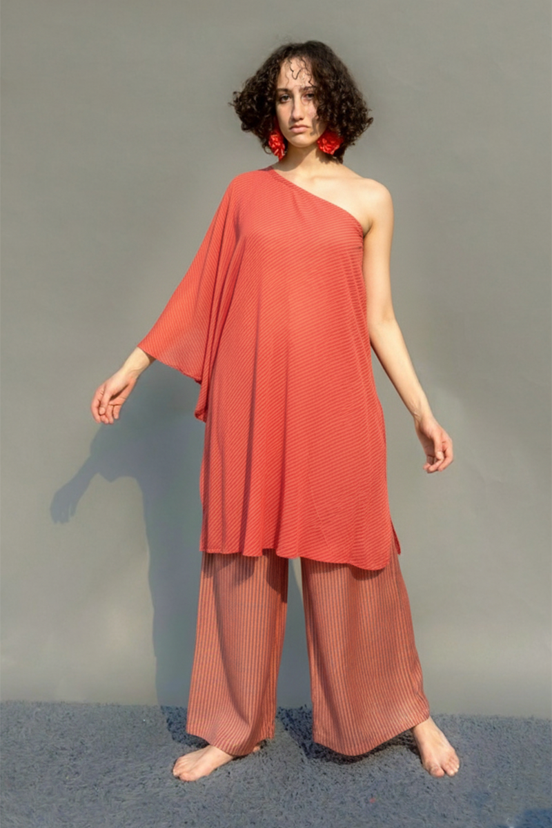 One Shoulder Top & Wide Legged Pants