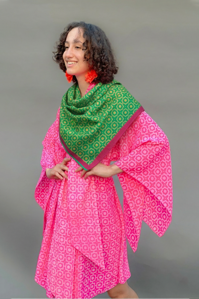 Green Honeycomb Pashmina