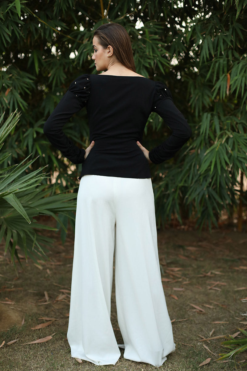 Mukaish Embroidered Dull Sleeves Top