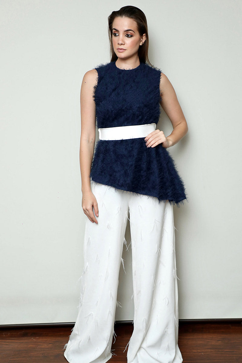 Scoop Neck Top With Asym Hem