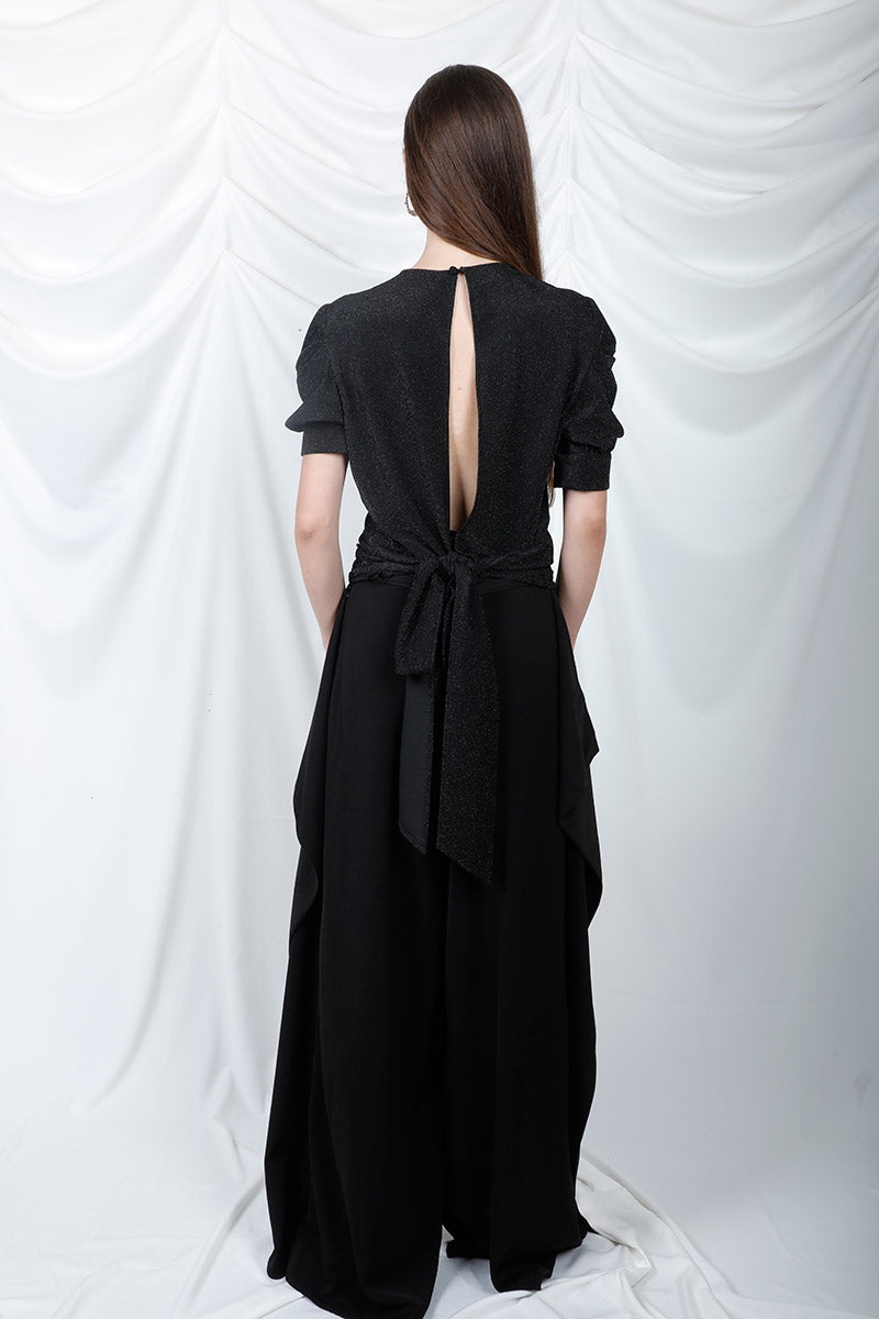 Puff Sleeves Backless Top