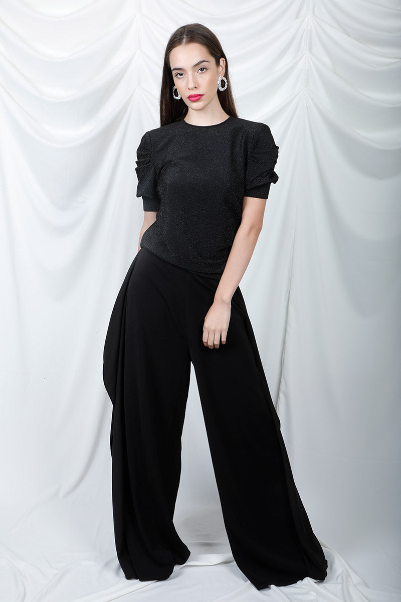 Puff Sleeves Backless Top