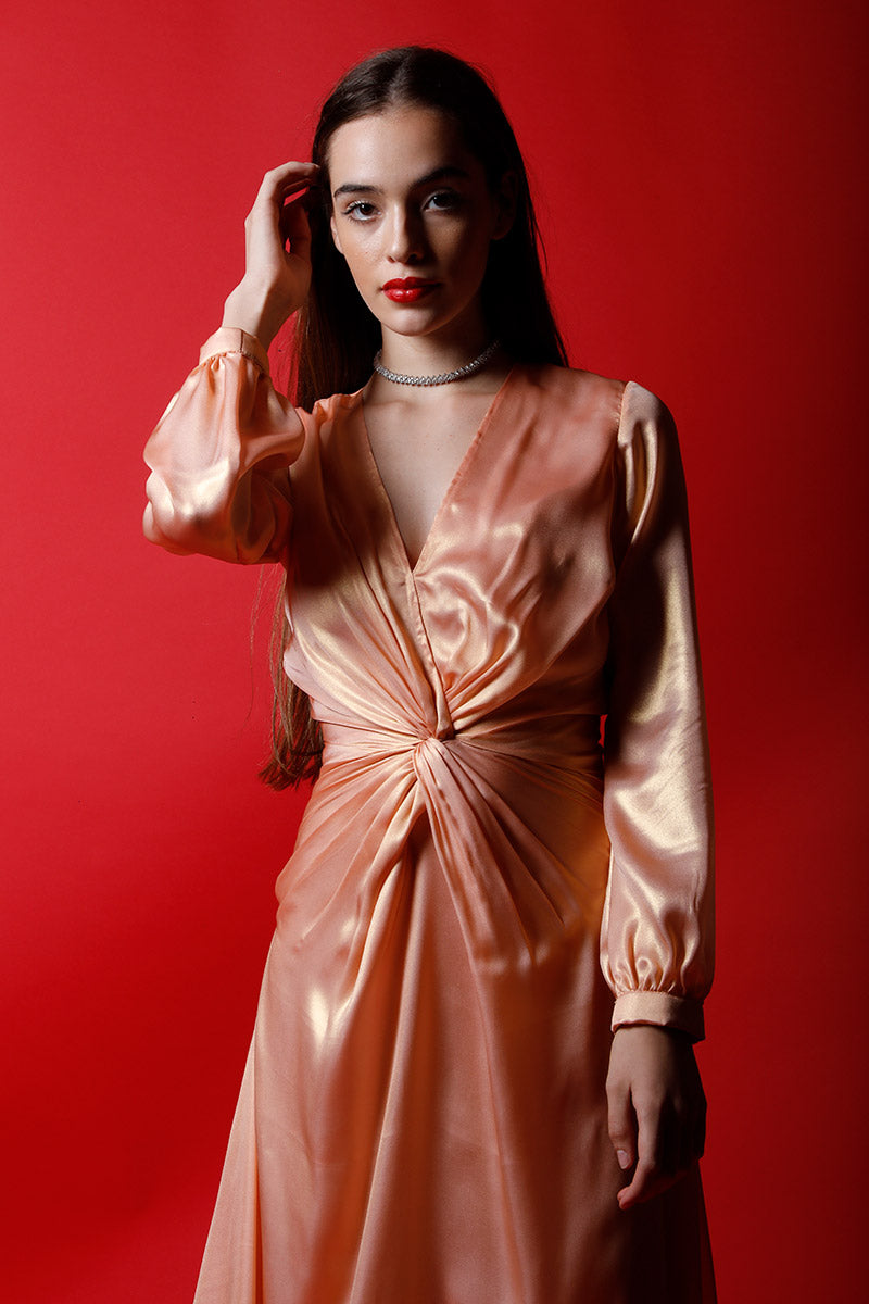 V Neck Knot Maxi