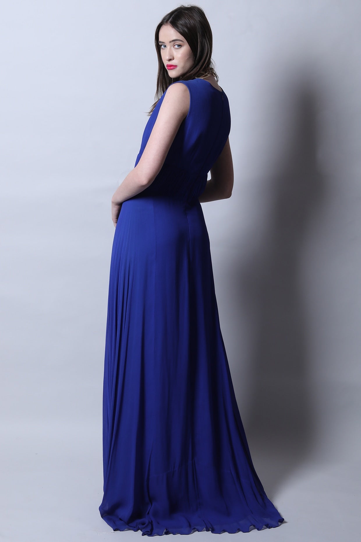 Low Neck Maxi Gown With Cut Out