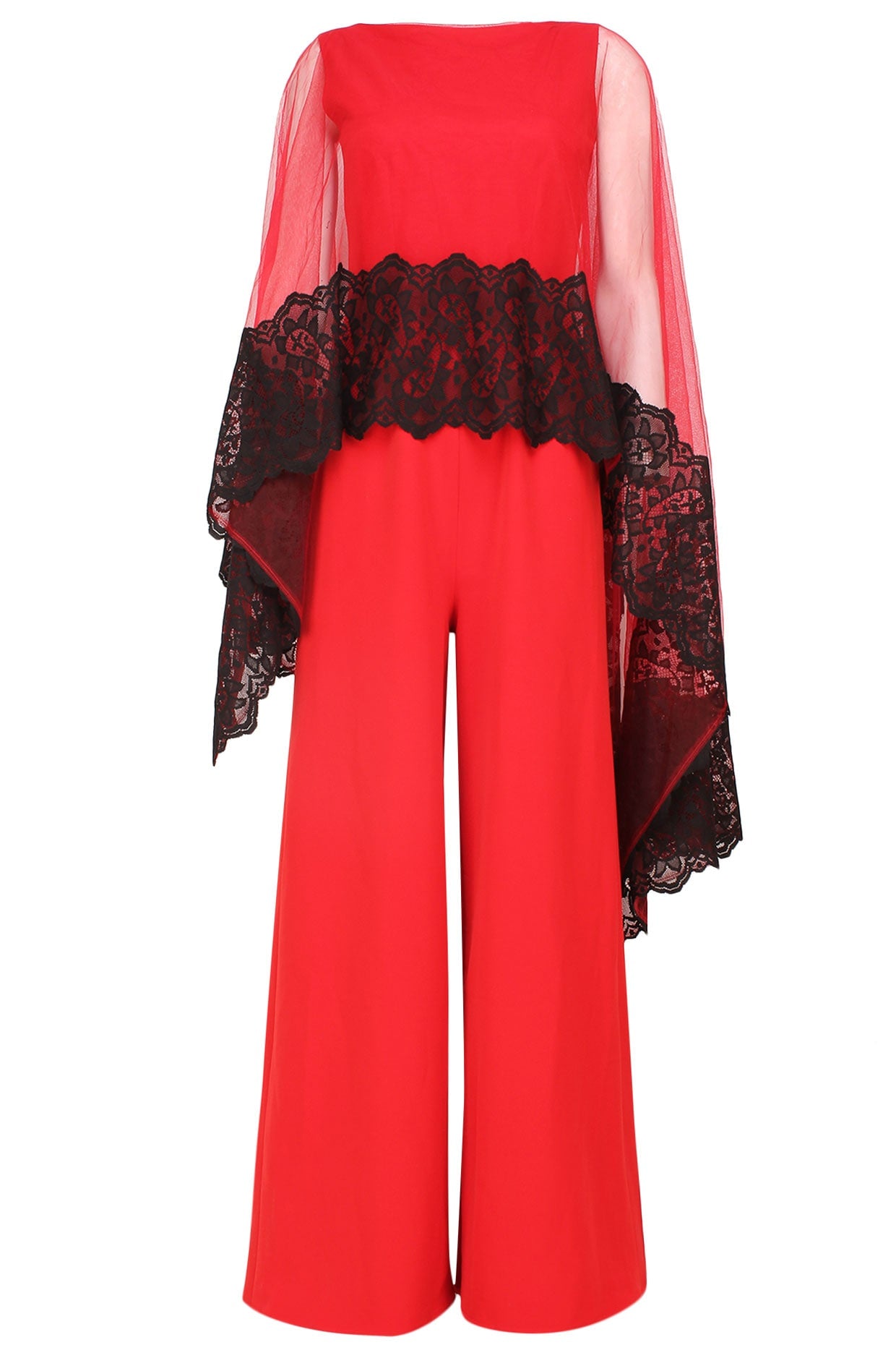 Sheer Bateau Neck Jumpsuit