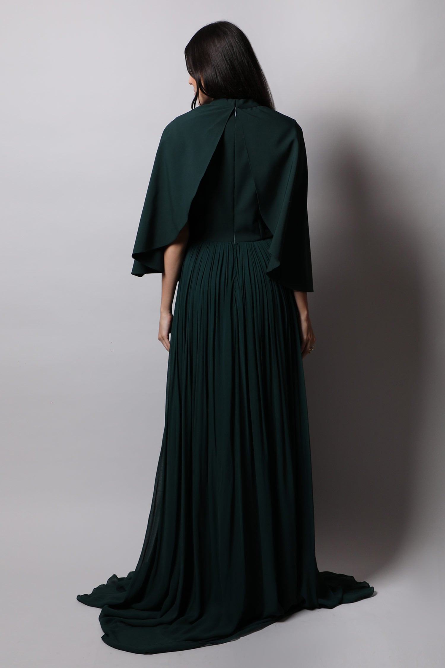 Scarf Collar Cape Gown