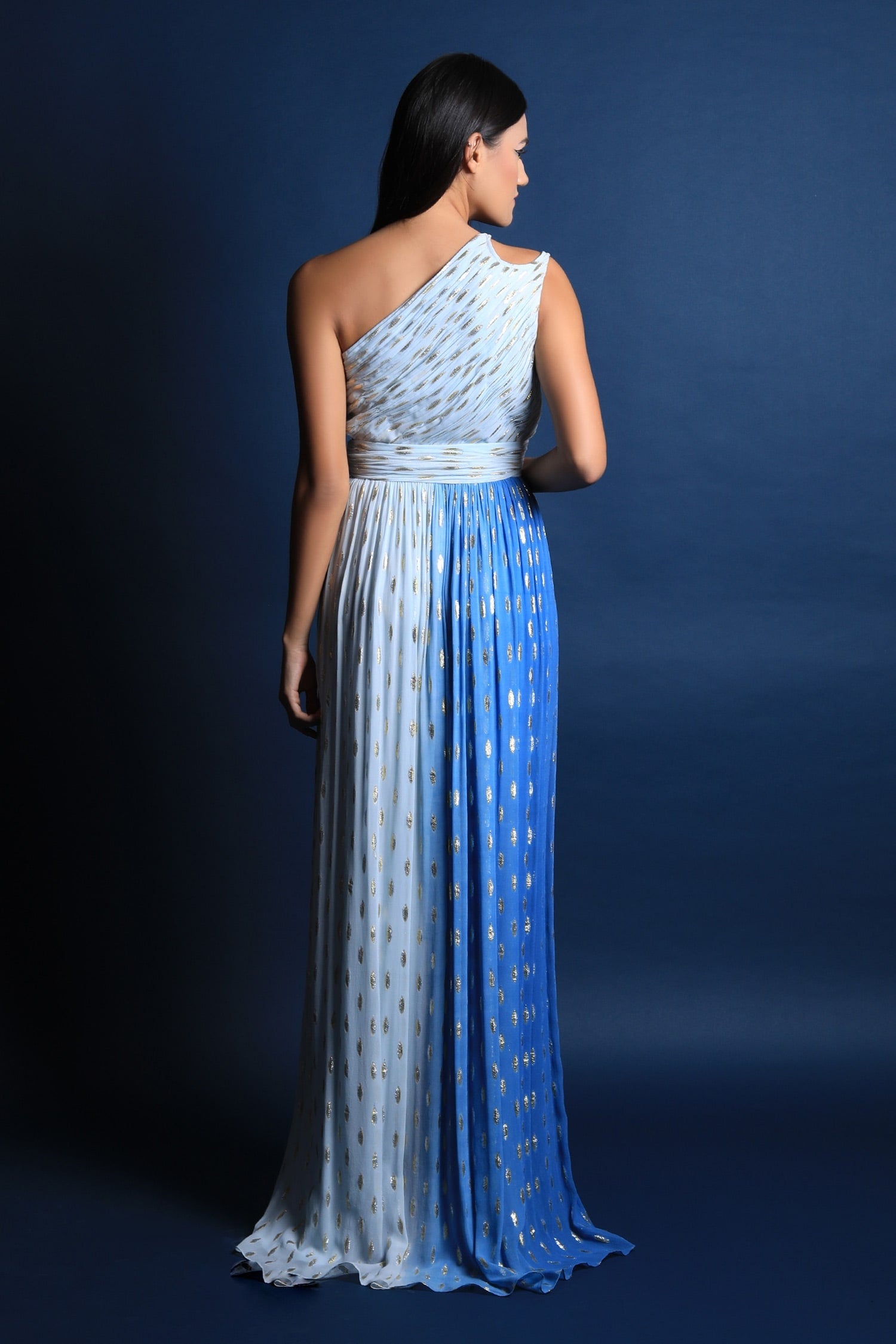 One Shoulder Keyhole Detail Gown