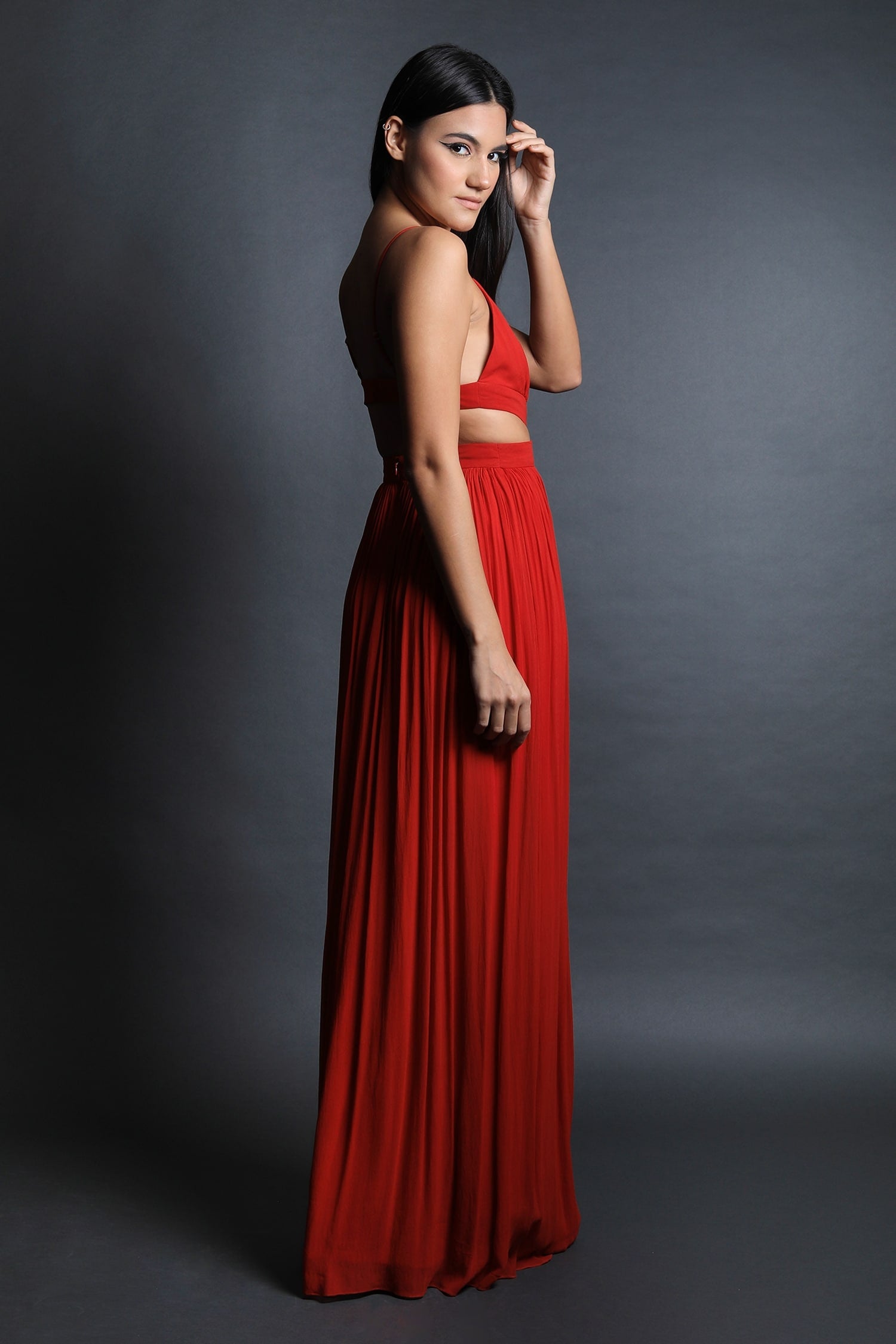 Strappy Backless Maxi With Cut Out
