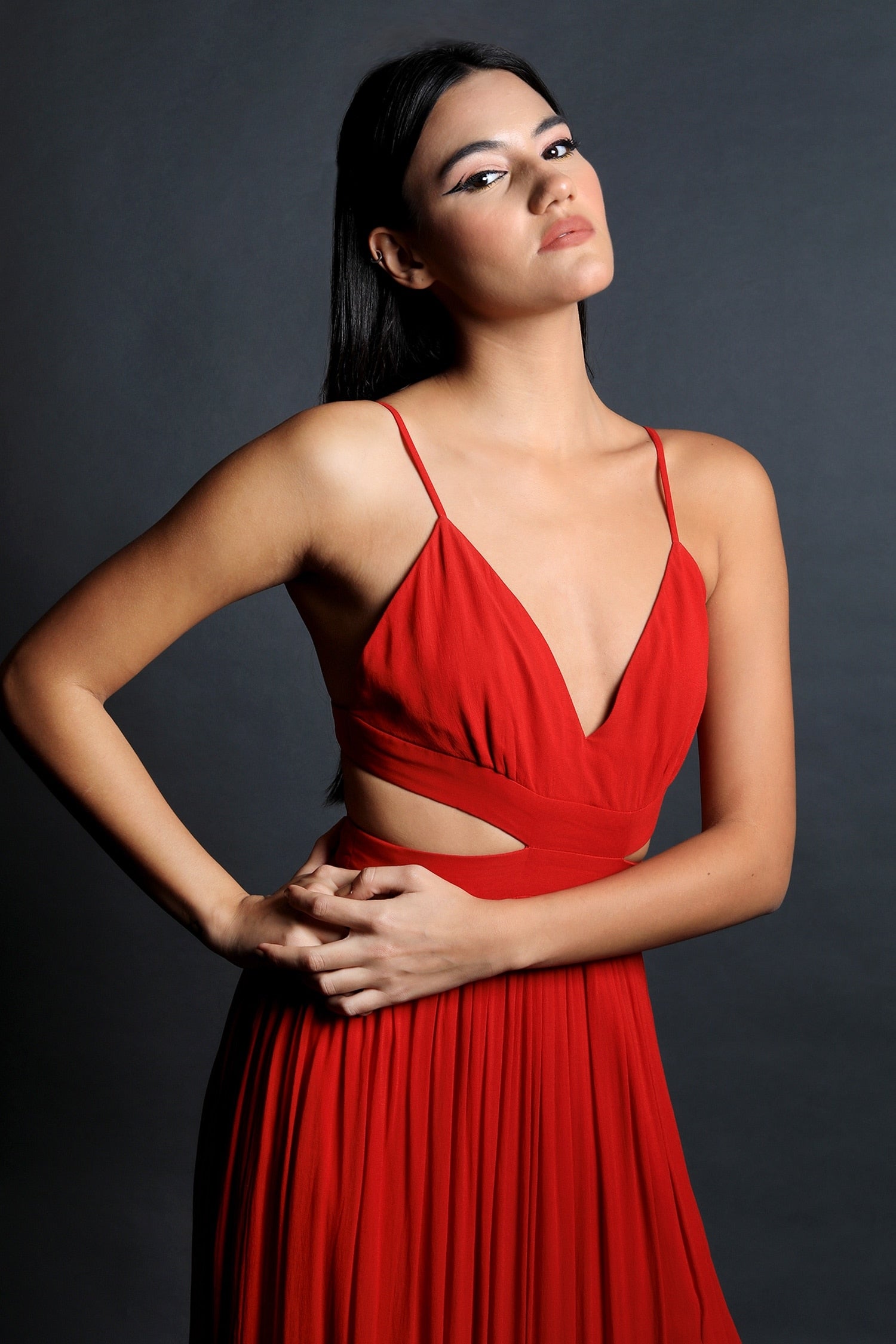 Strappy Backless Maxi With Cut Out