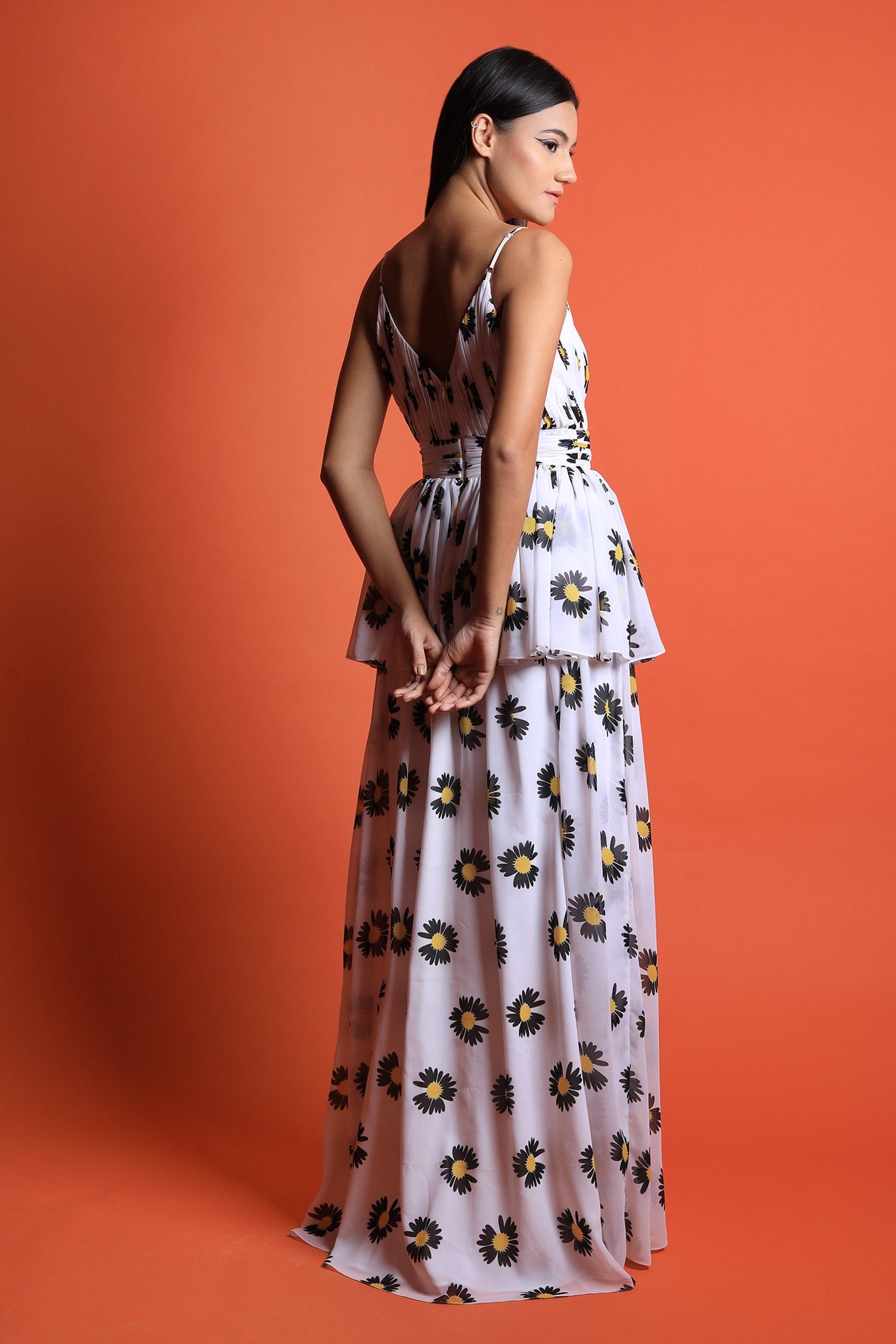 Strappy Maxi With Long Peplum