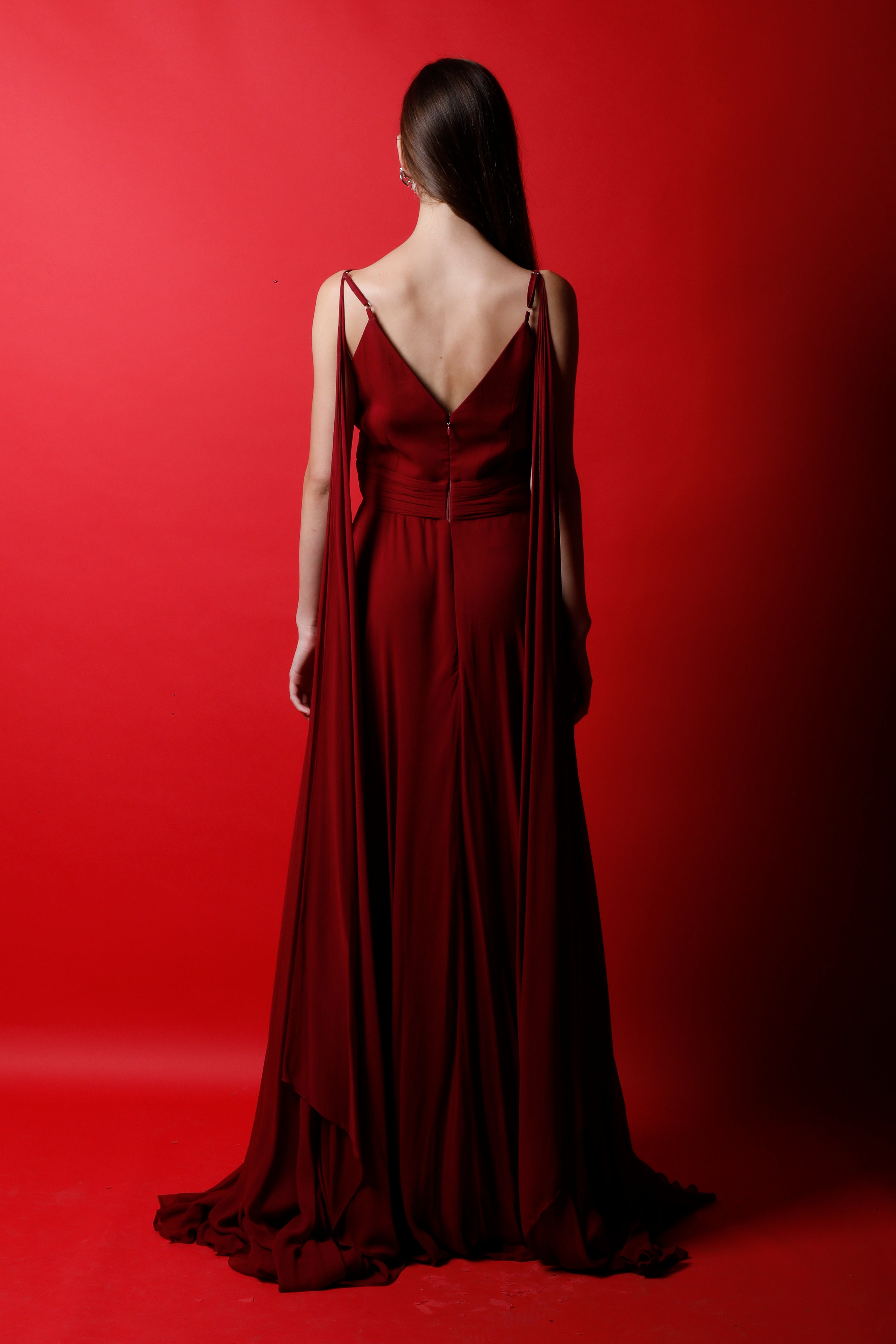 Strappy Maxi Gown with Drapes