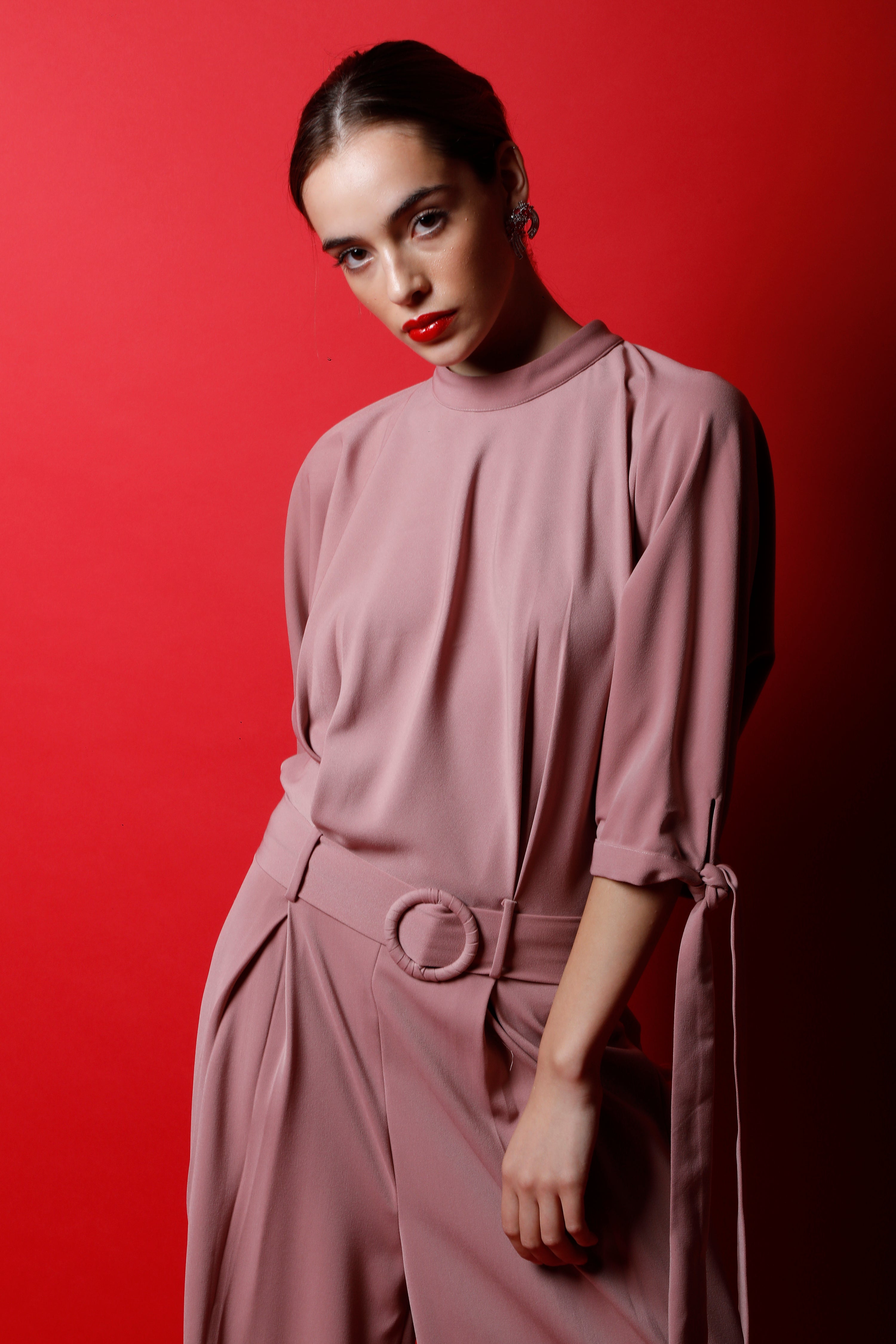 Drop Waisted Jumpsuit with Tie Ups
