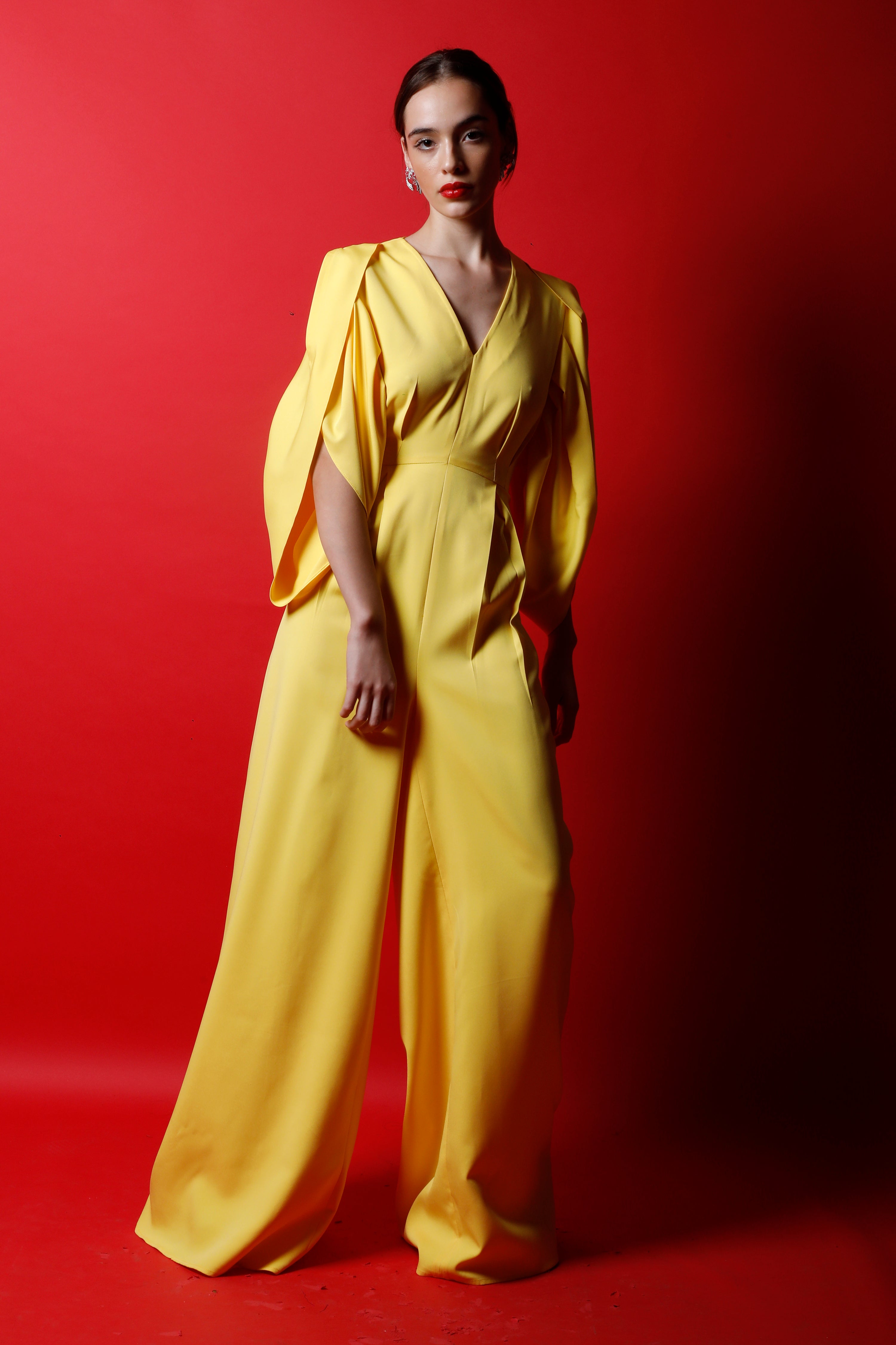 Cowl Sleeve Empire Cut Jumpsuit
