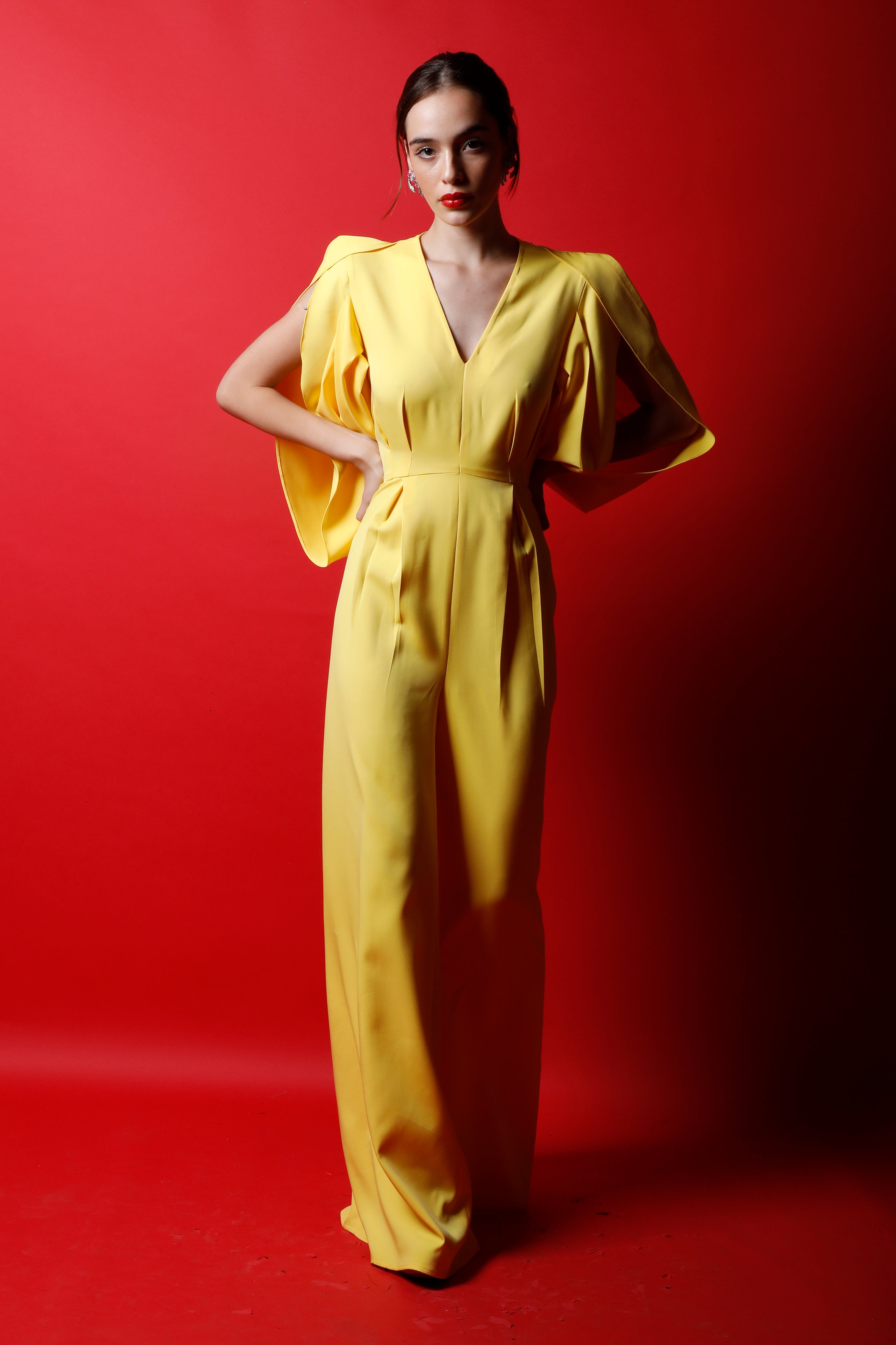 Cowl Sleeve Empire Cut Jumpsuit