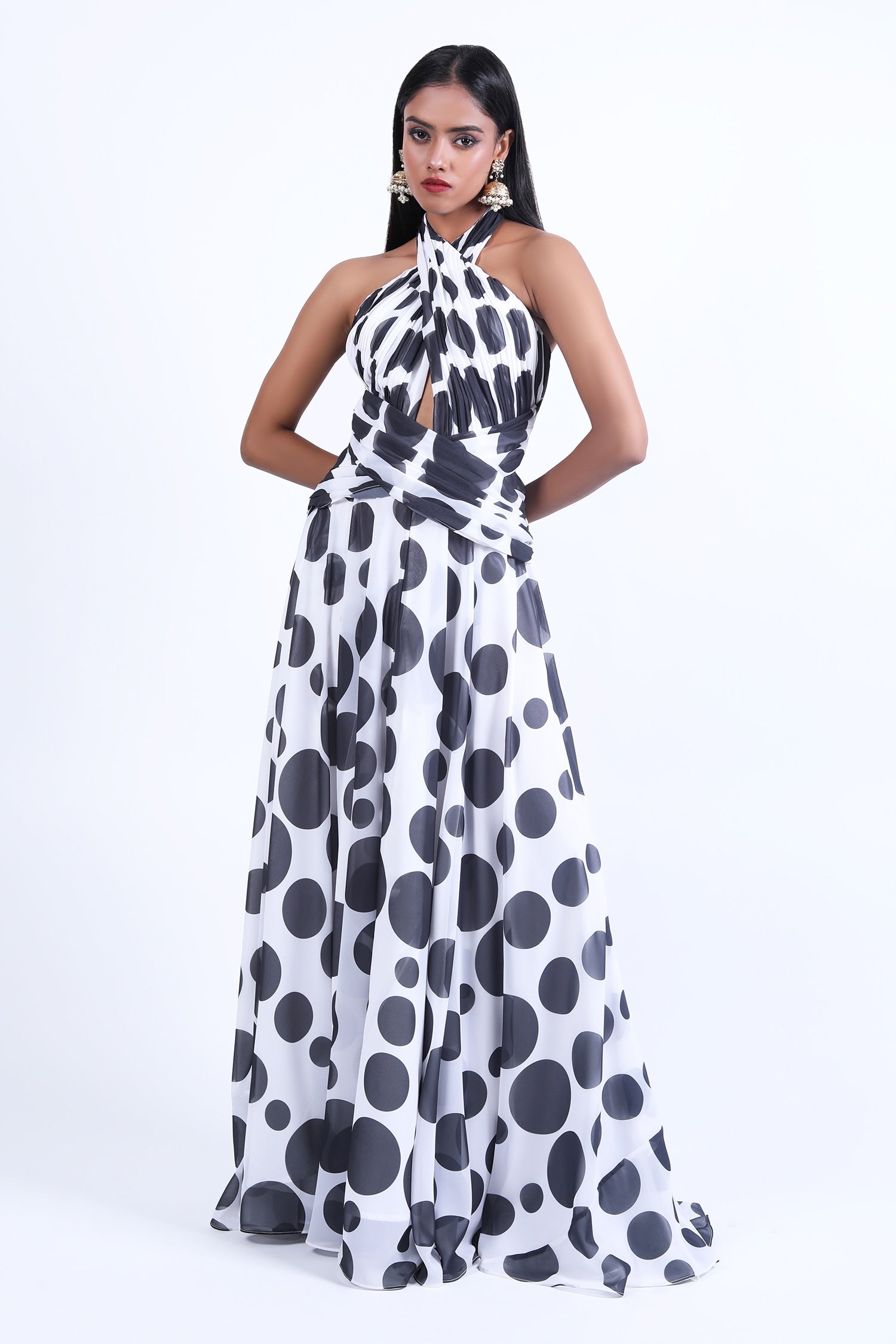 Criss Cross Drape Gown
