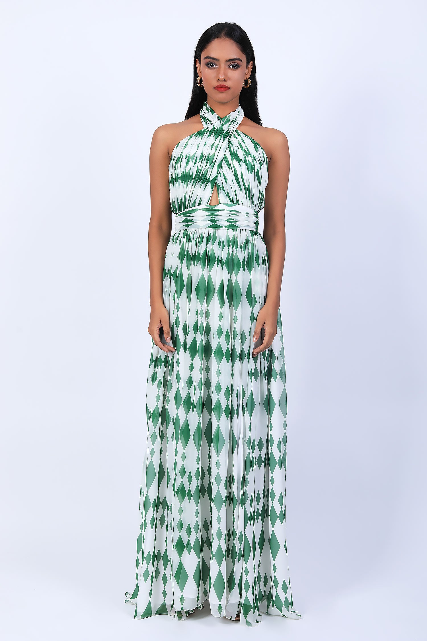 Criss Cross Drape Gown