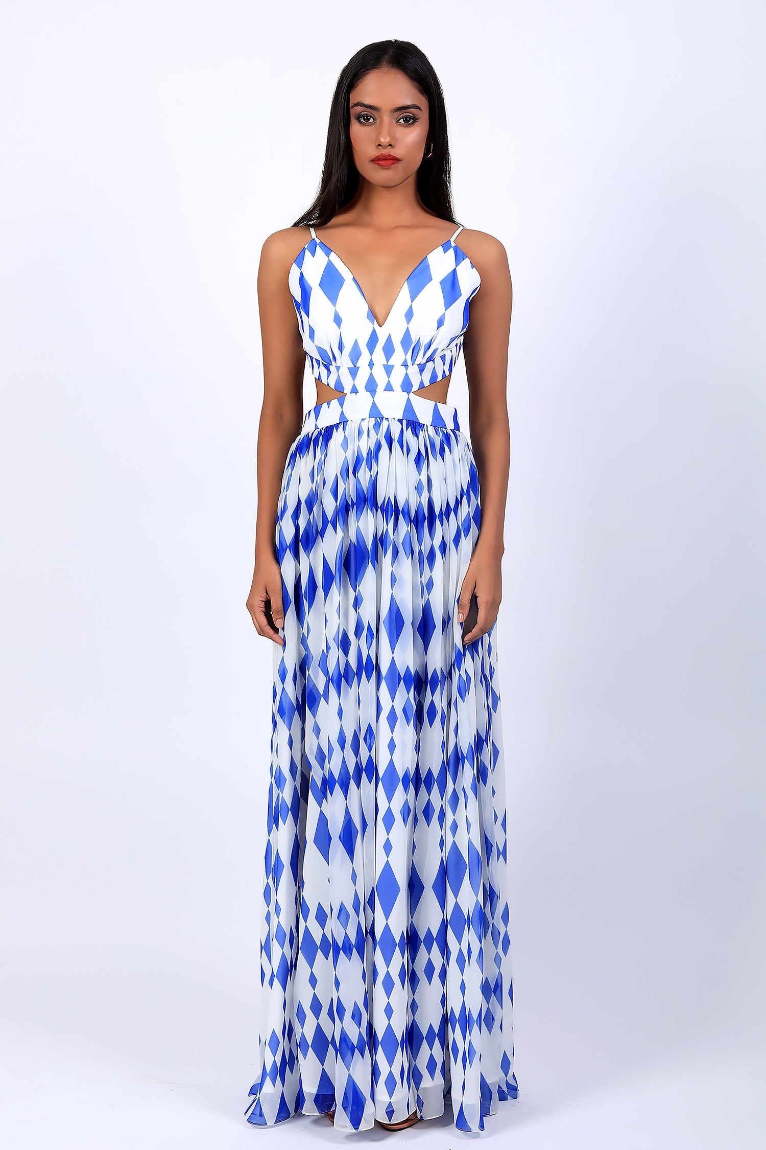 Strappy Cut Out Drape Gown