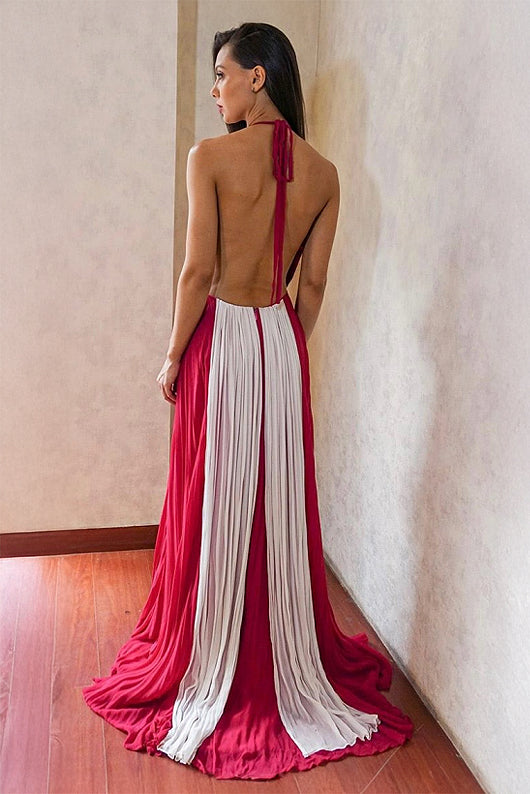 Halter Neck Backless Gown