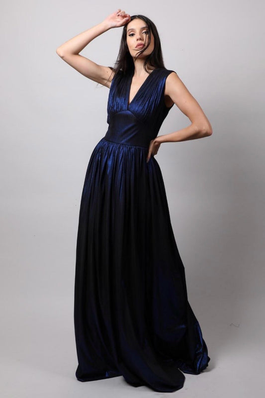 Panelled Neck Gown