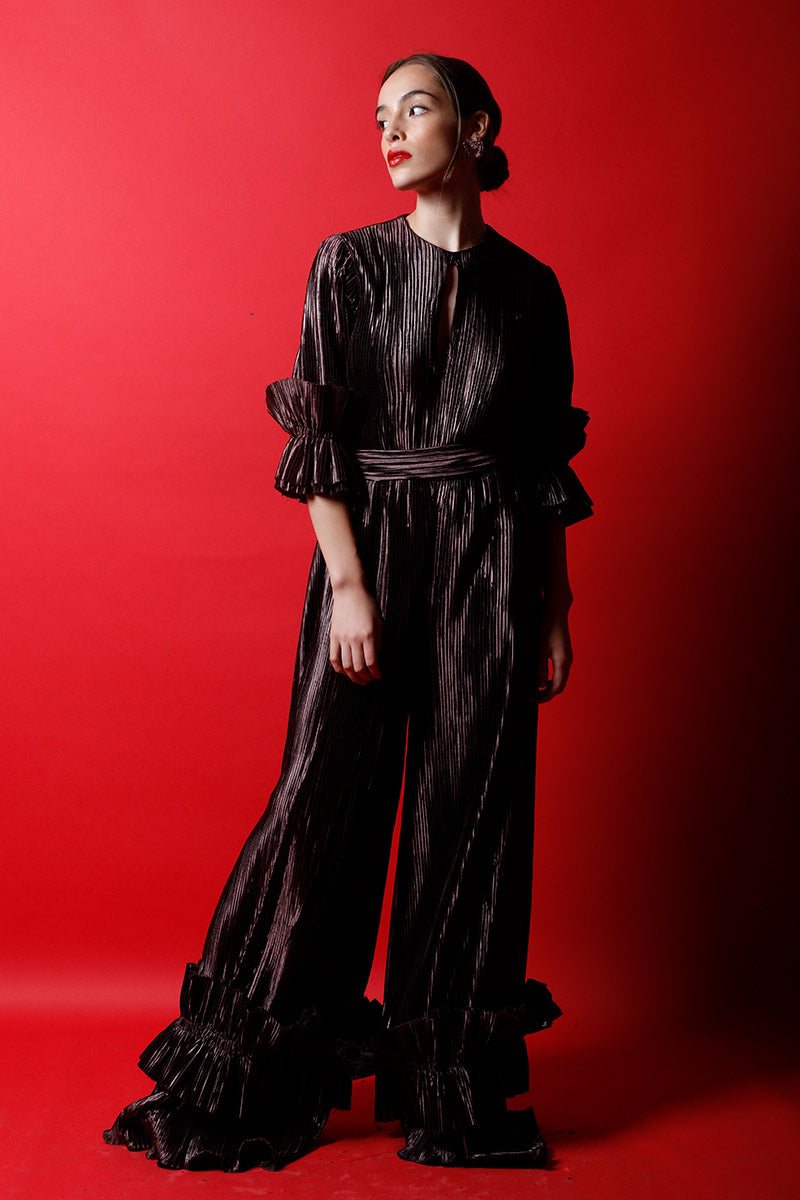 Jumpsuit With Fan Pleat Detailing