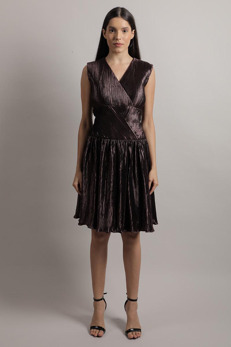 Duchess Satin Shawl Collar Dress
