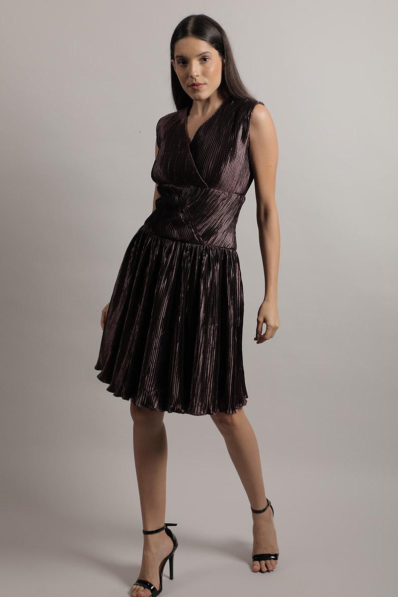 Duchess Satin Shawl Collar Dress