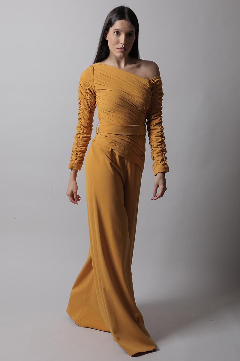 Diagonal Ruching Jumpsuit