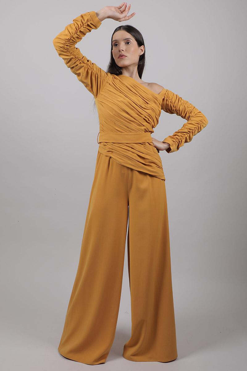 Diagonal Ruching Jumpsuit