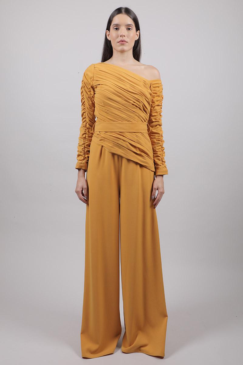 Diagonal Ruching Jumpsuit