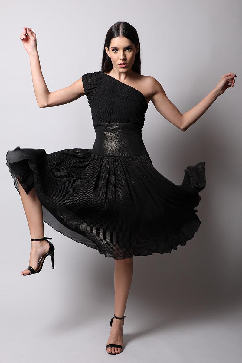 One Shoulder Fit & Flared Dress