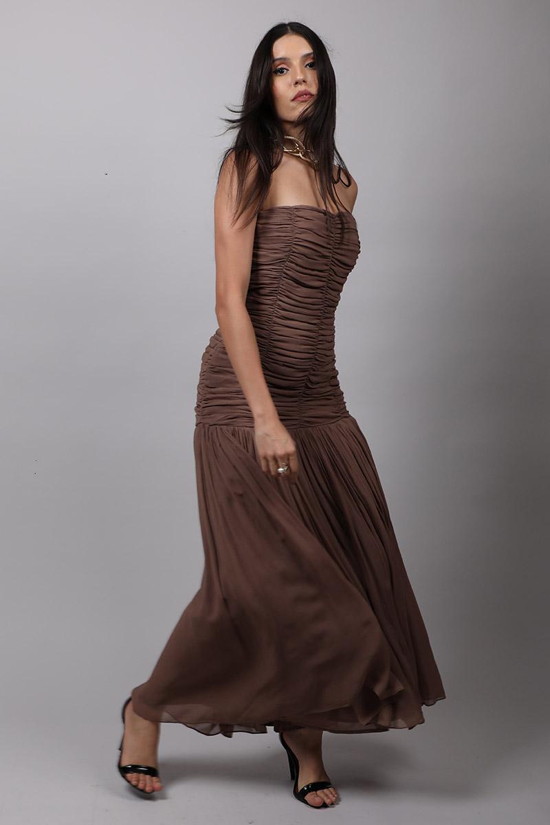 Off Shoulder Ruched Dress