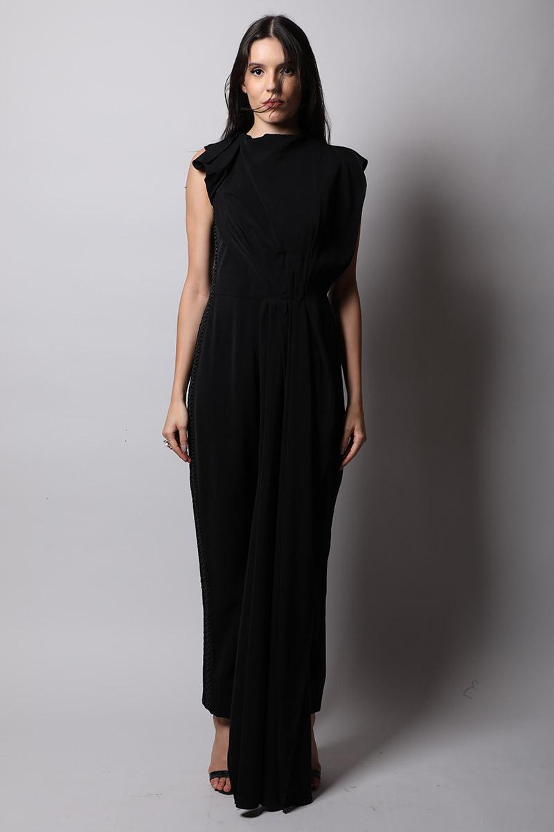 Straight Pants Jumpsuit with Drape