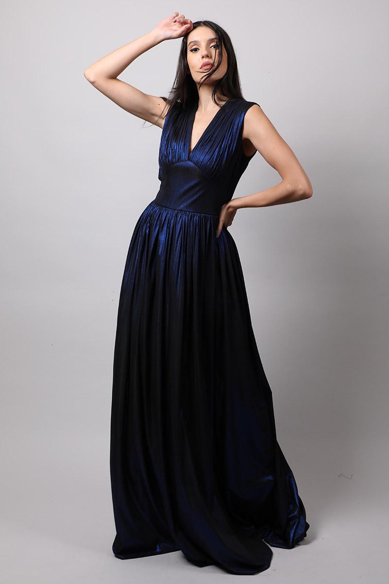 Panelled Neck Gown