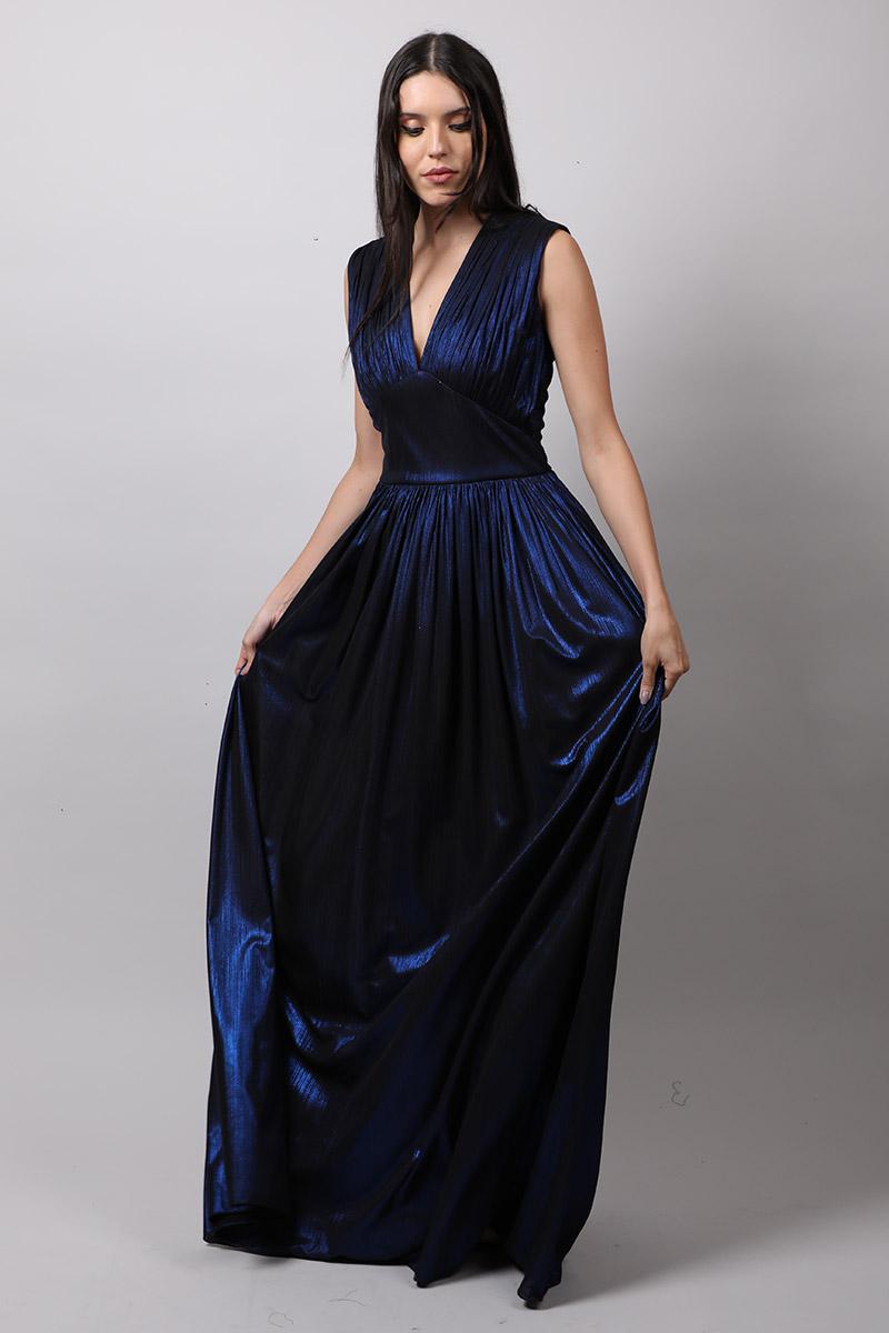 Panelled Neck Gown