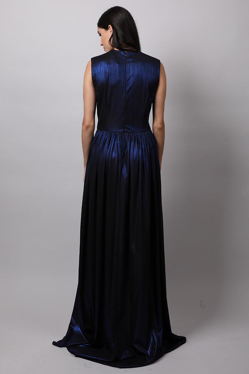 Panelled Neck Gown