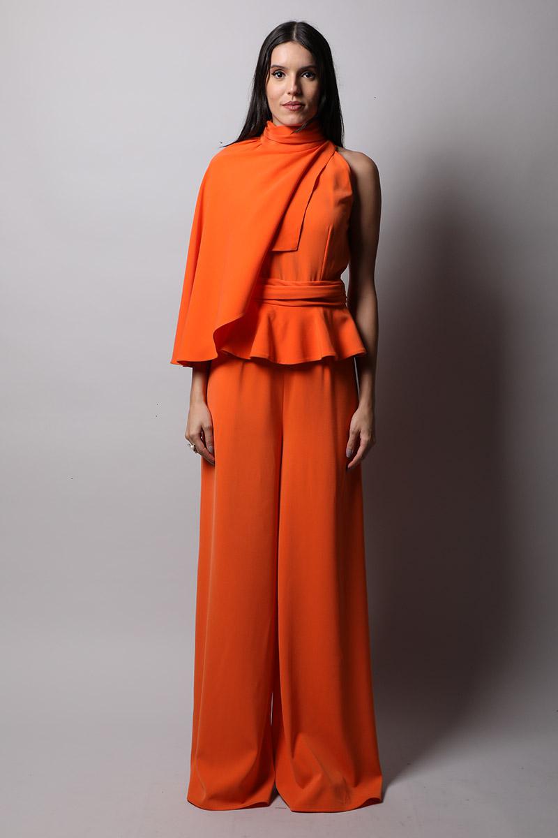Jumpsuit With Cape & Peplum