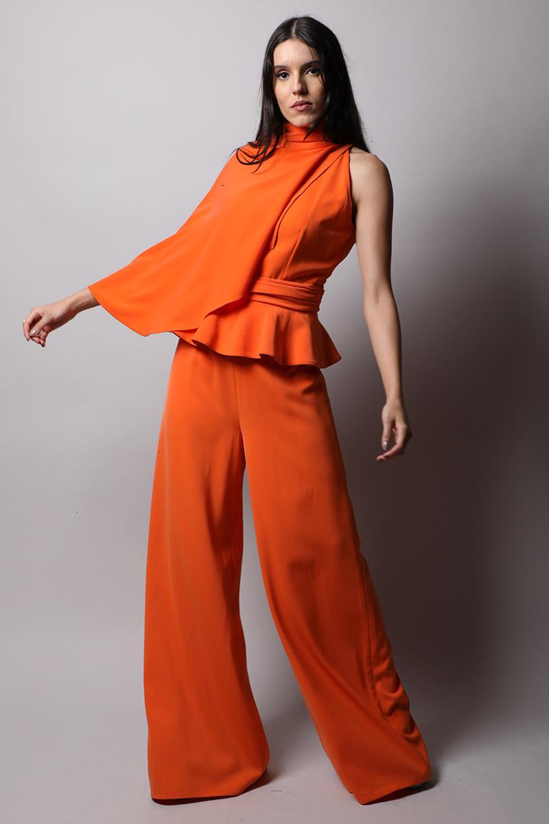 Jumpsuit With Cape & Peplum