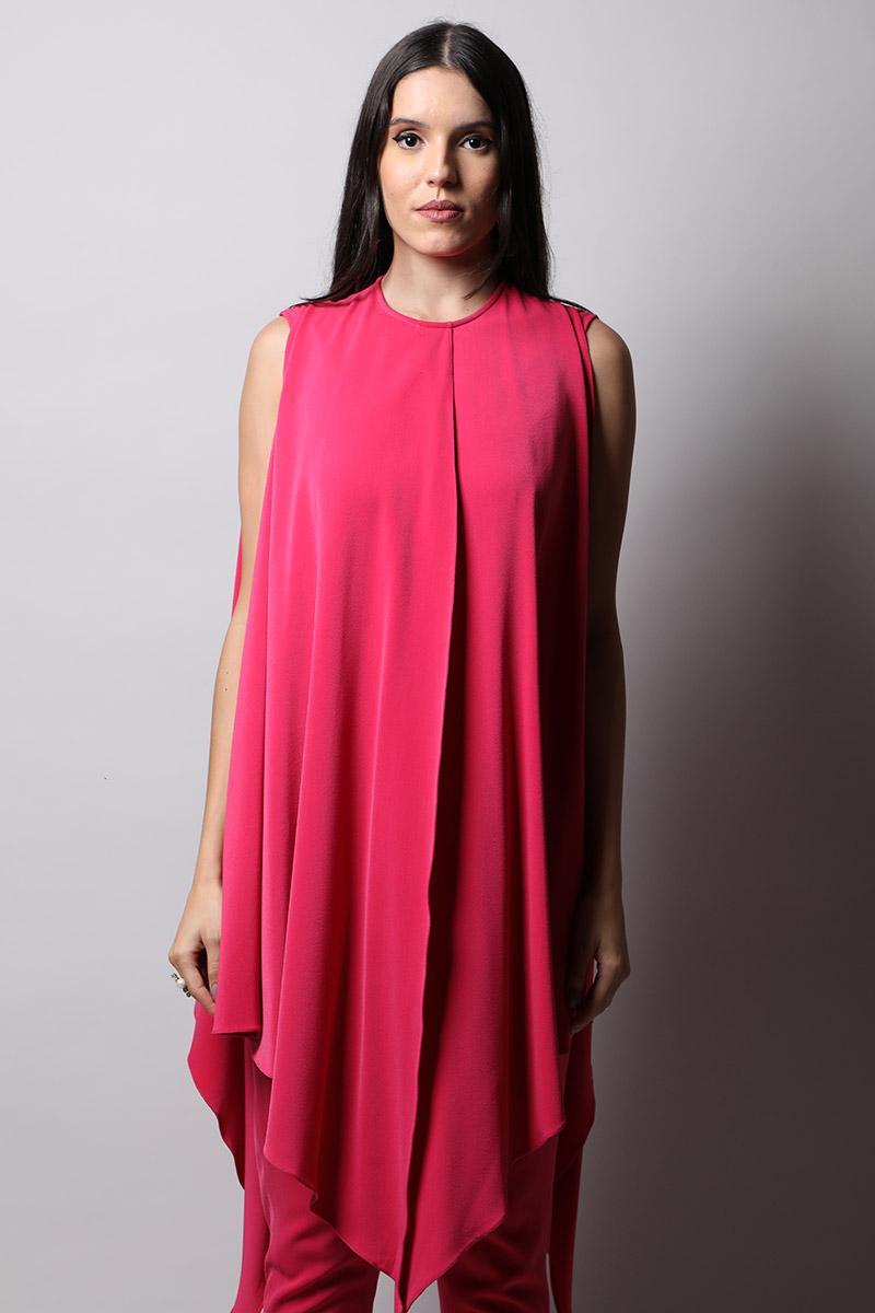 Round Neck Jumpsuit With Drapes