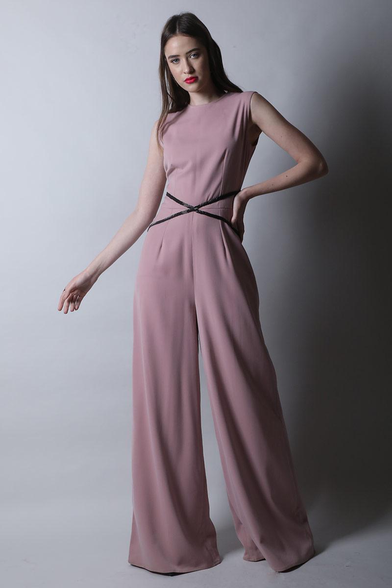 Jumpsuit With Rhinestone Embroidery