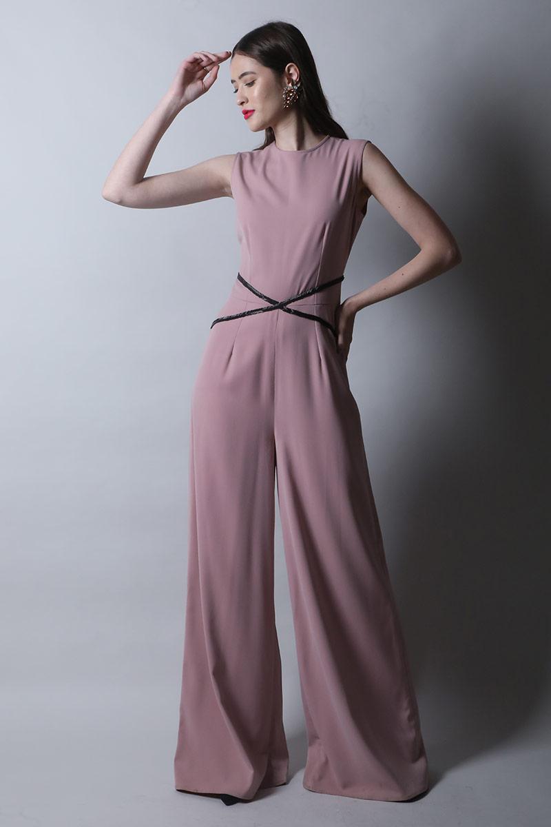 Jumpsuit With Rhinestone Embroidery