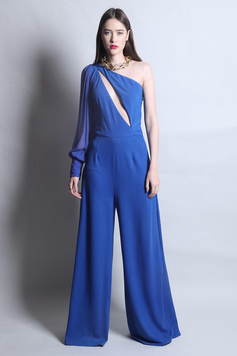 One Shoulder Split Body Jumpsuit