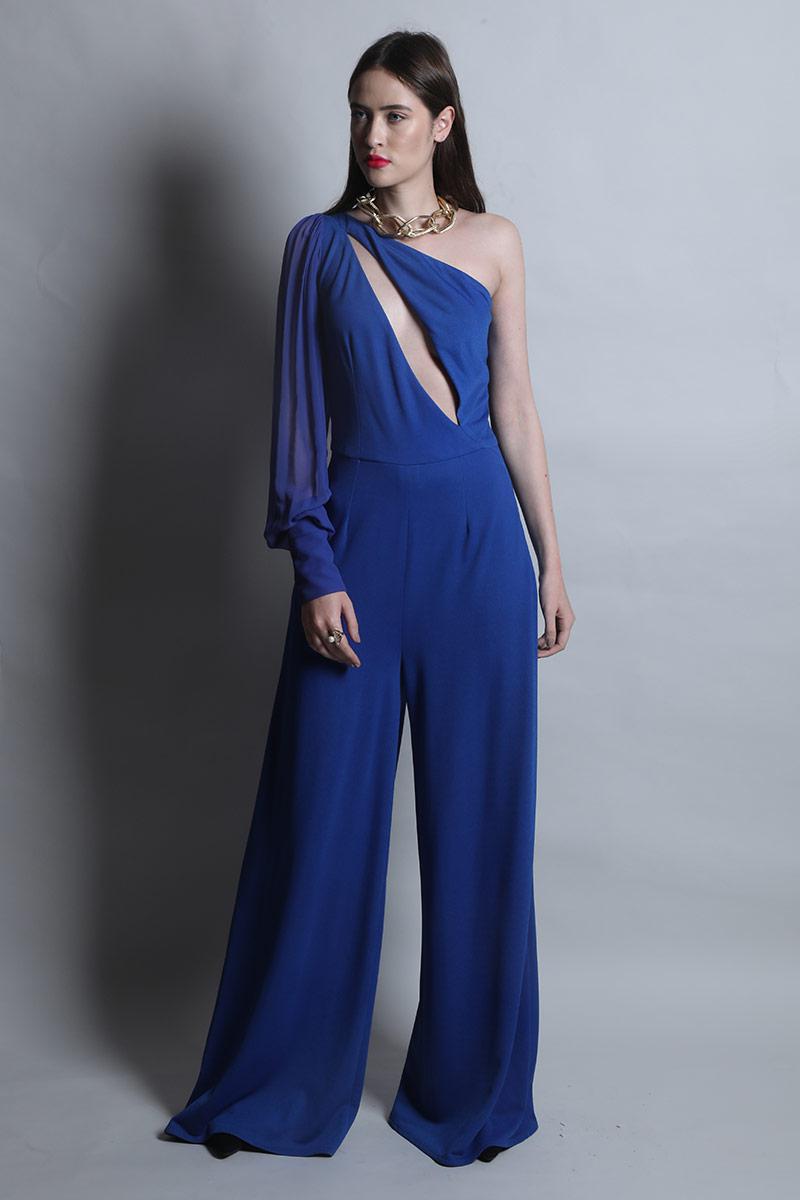 One Shoulder Split Body Jumpsuit